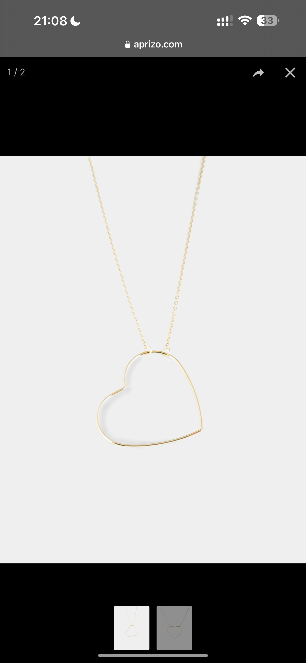 Qalbia, collier fin doré avec pendentif cœur filaire – OZ’anges