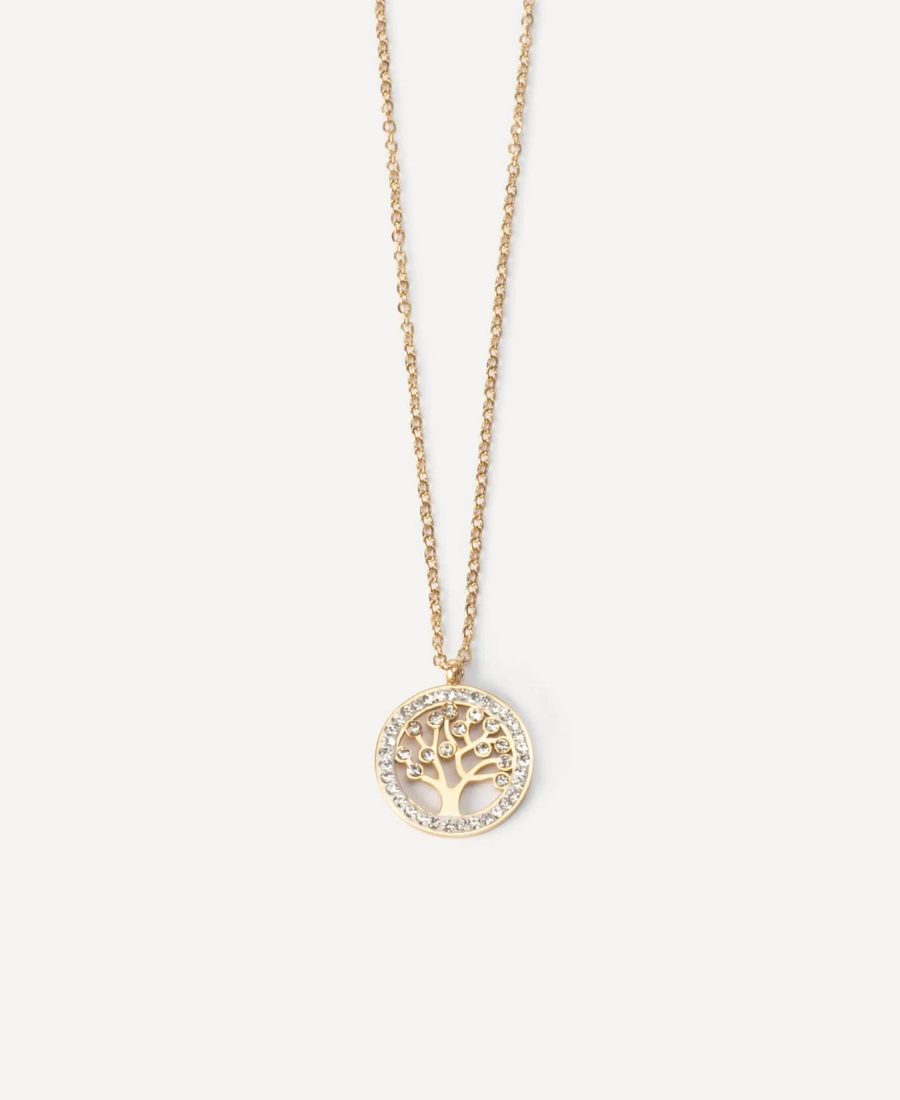 Iliana, collier arbre de vie doré sur fond blanc – OZ’anges