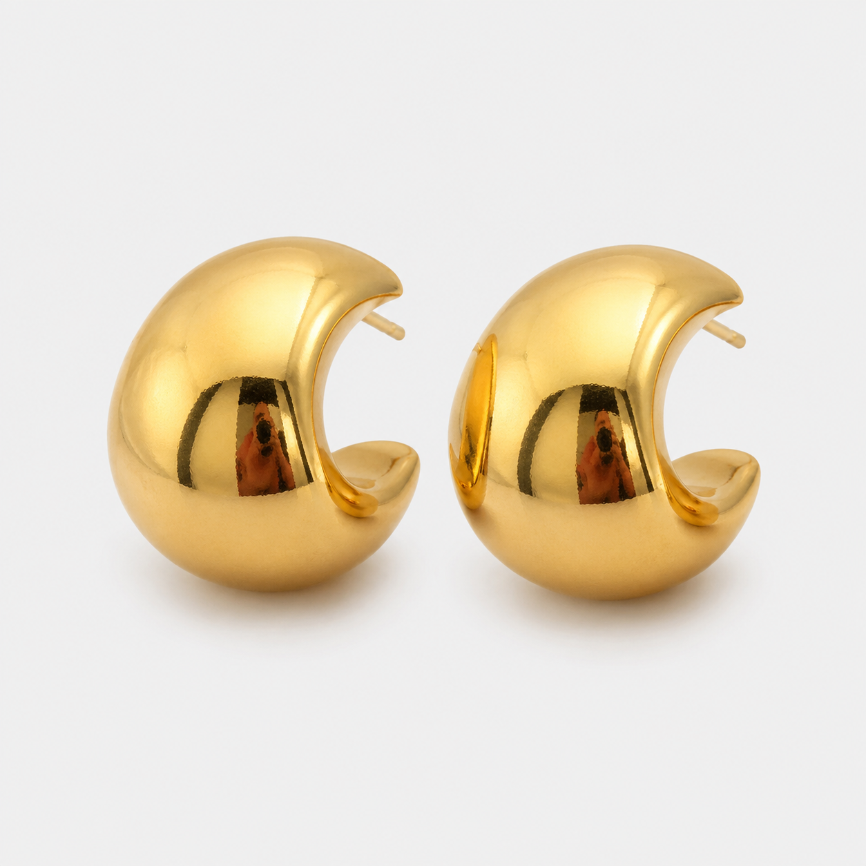 Siham, boucles d’oreilles sculpturales en finition dorée – OZ’anges