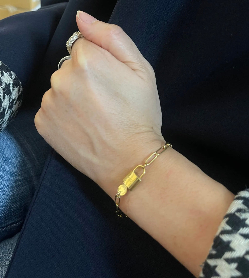 Lauviah, bracelet cadenas doré, vue alternative – OZ’anges