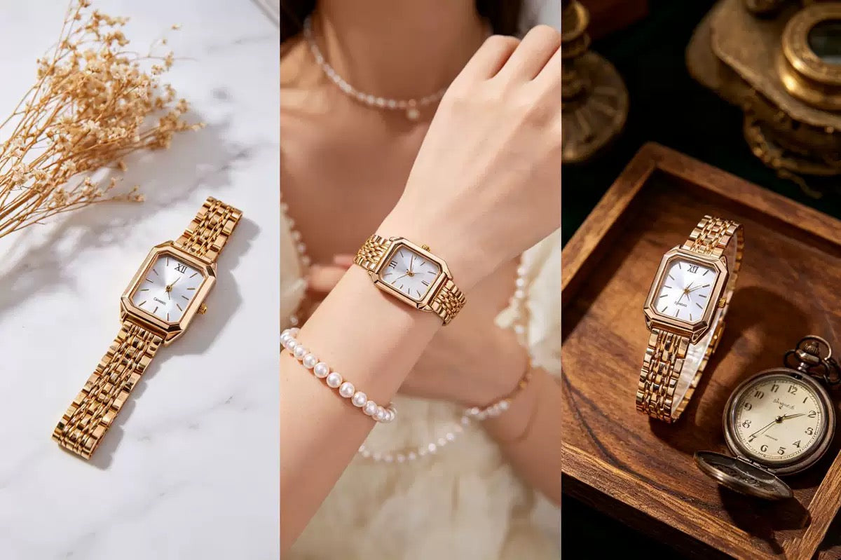 Bracelets-montres dorés bientôt disponibles chez OZ’anges