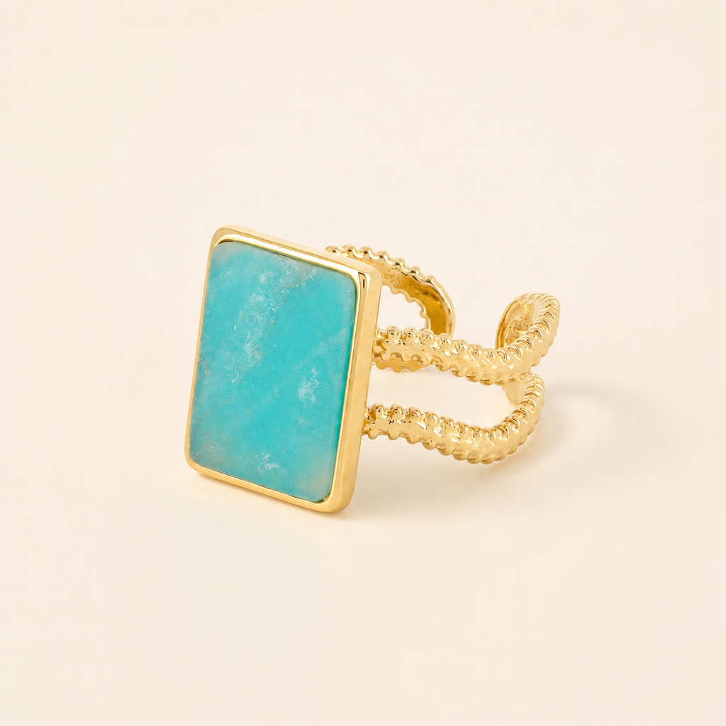 Azuria — Bague dorée à pierre turquoise – OZ’anges