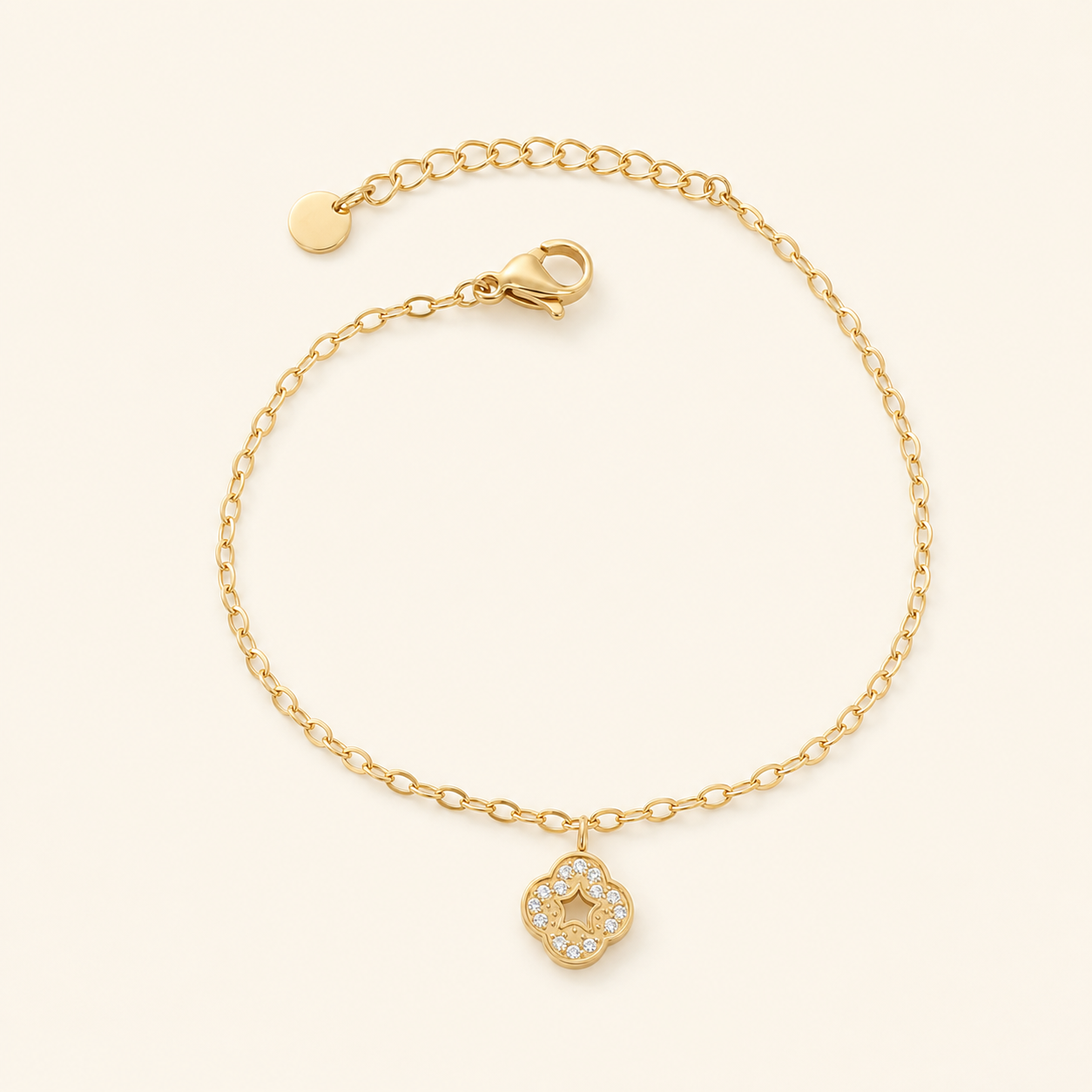 Célia — Bracelet fin doré à médaille scintillante – OZ’anges