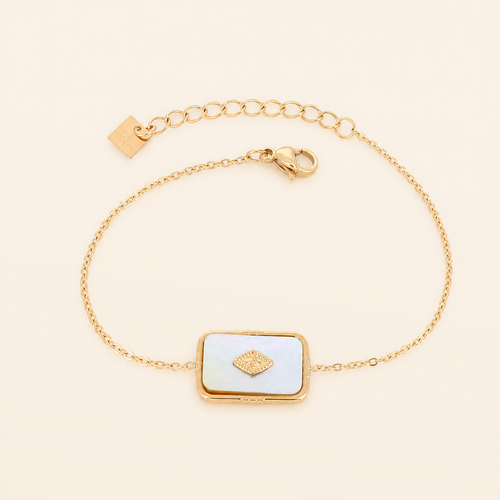 Eléa — Bracelet doré à médaillon nacré – OZ’anges