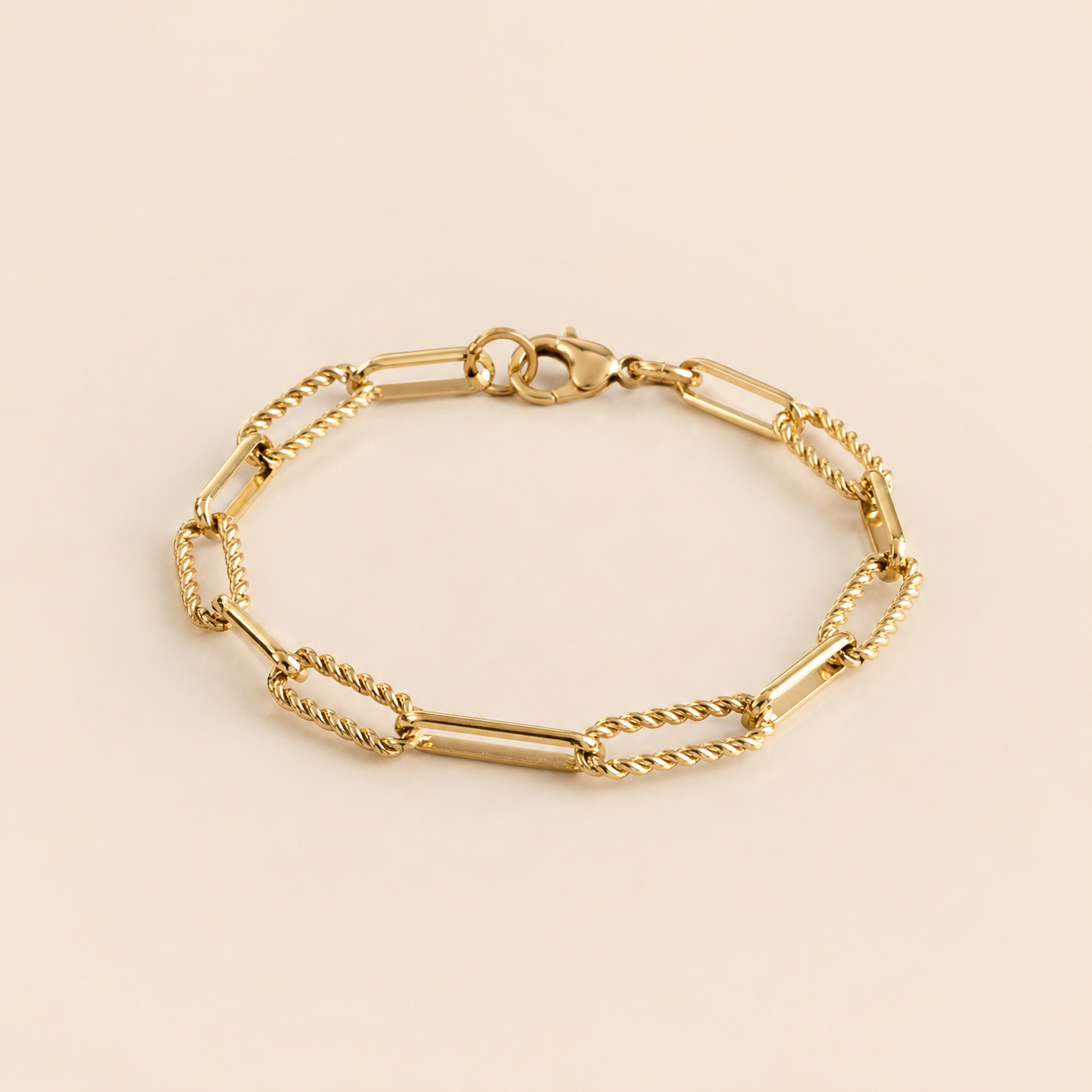 Haladia — Bracelet maillons torsadés doré – OZ’anges