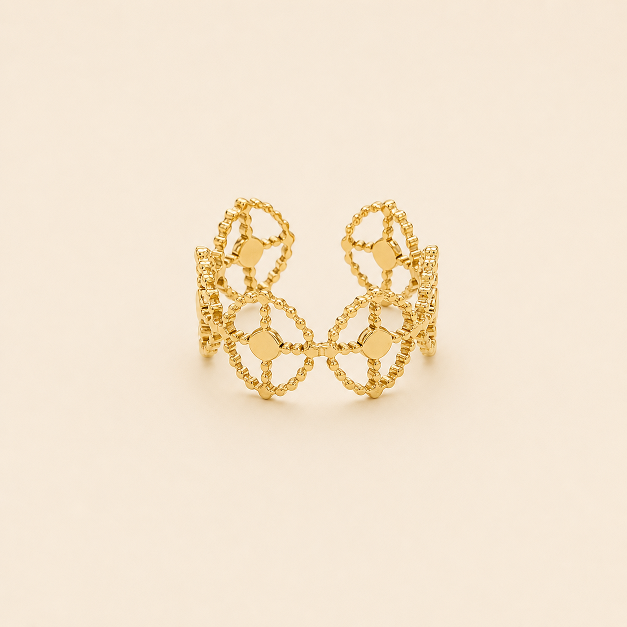 Haziel — Bague dorée ajourée graphique – OZ’anges