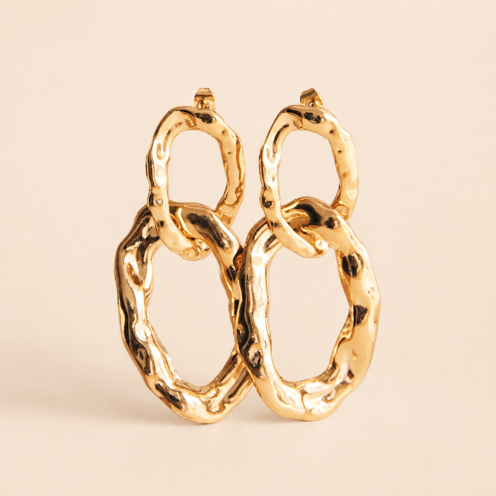 Imane — Boucles double maillon dorées – OZ’anges