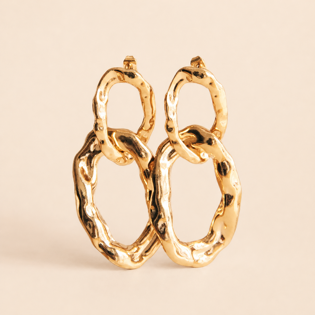 Imane — Boucles double maillon dorées – OZ’anges