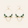 Kenza — Créoles malachite et étoiles – OZ’anges