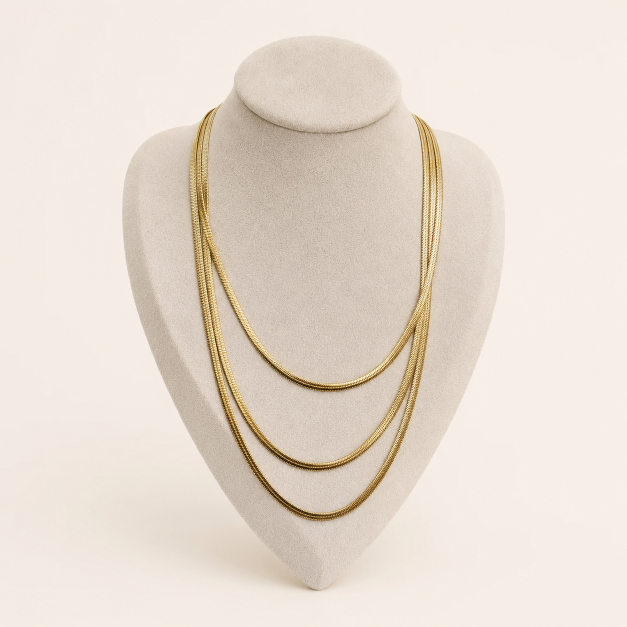 Liorah — Collier triple maille serpent dorée – OZ’anges