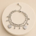 Manel — Bracelet double rang cœur argenté – OZ’anges