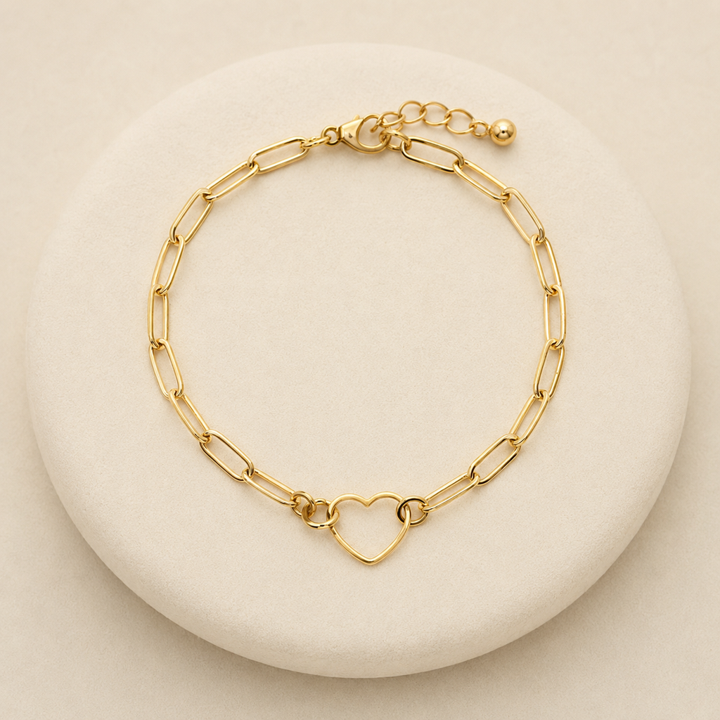 Mebaliah — Bracelet maillons cœur doré – OZ’anges