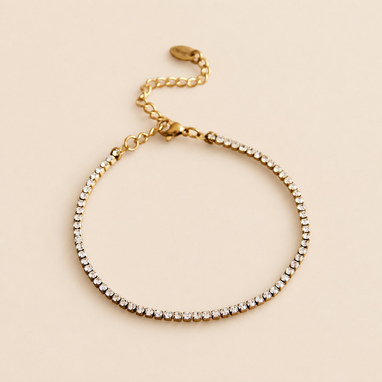 Nora — Bracelet fin doré à cristaux – OZ’anges