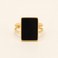 Onyxia — Bague dorée à pierre noire – OZ’anges
