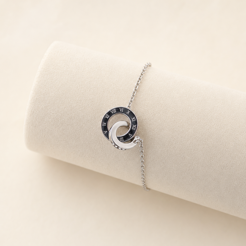 Tempéria bracelet anneaux romains argenté en acier inoxydable 316L