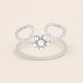 Perlia — Bague argentée multirang aux perles – OZ’anges