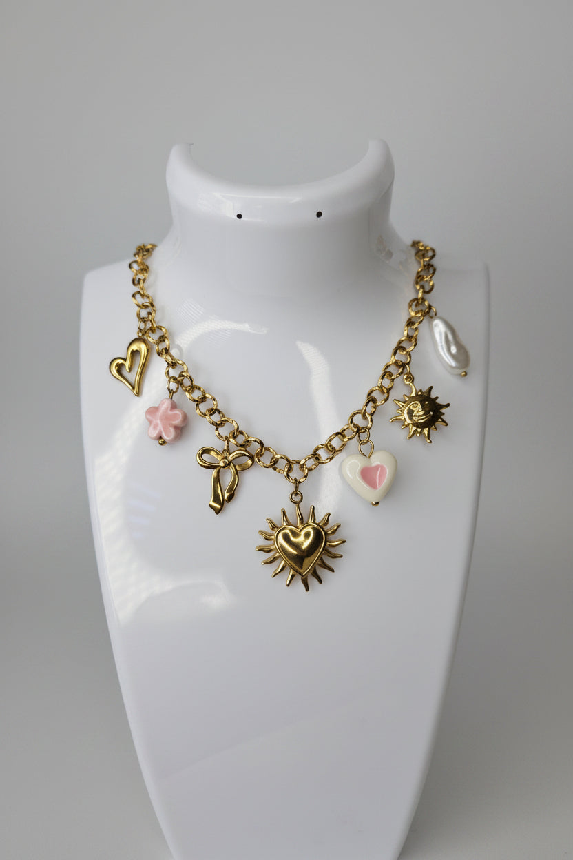 Melyana — Collier charms doré coloré