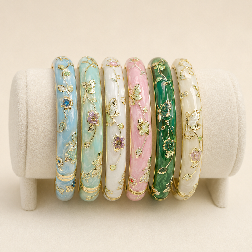 Siaméa, collection de six joncs thaïlandais floraux colorés – OZ’anges