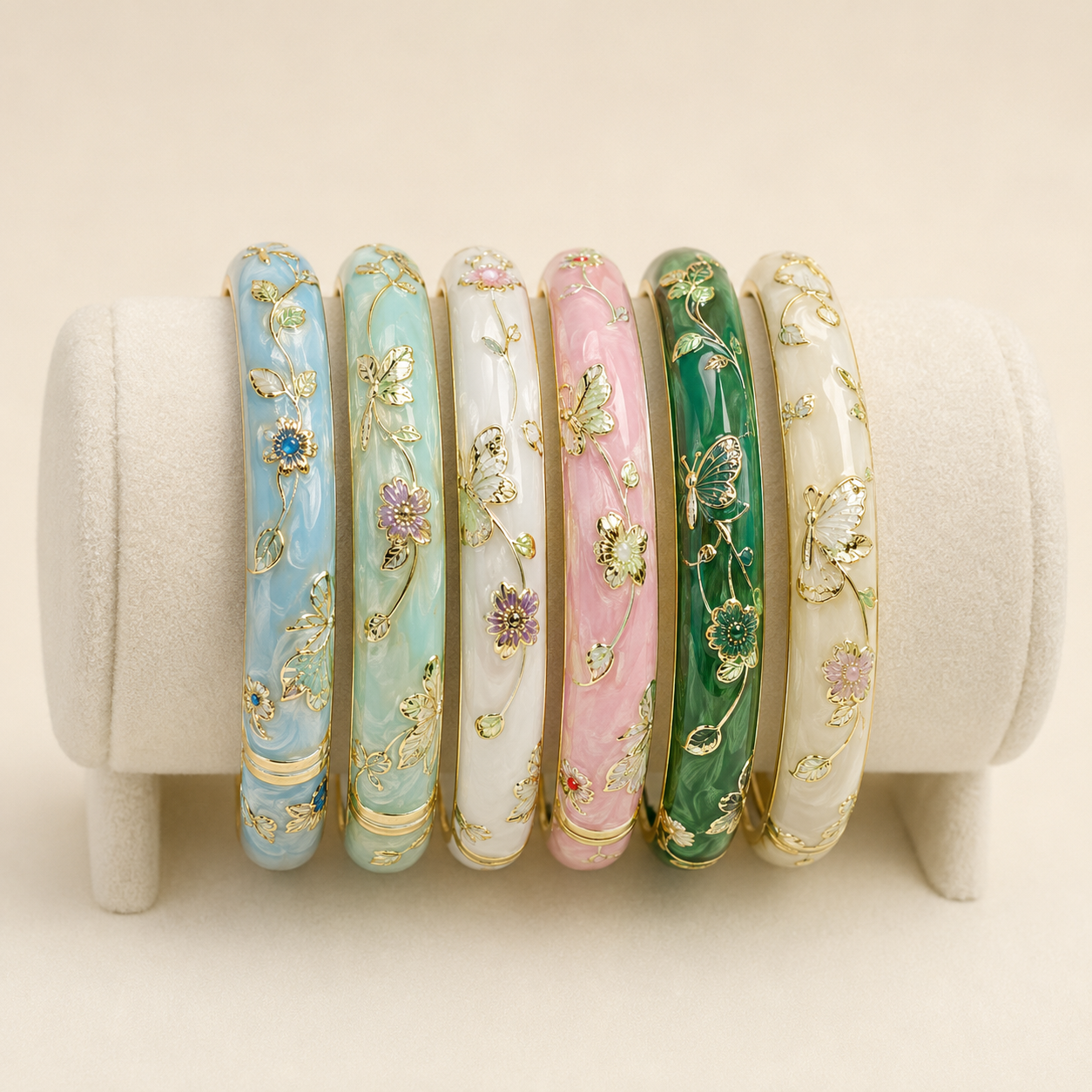 Siaméa, collection de six joncs thaïlandais floraux colorés – OZ’anges