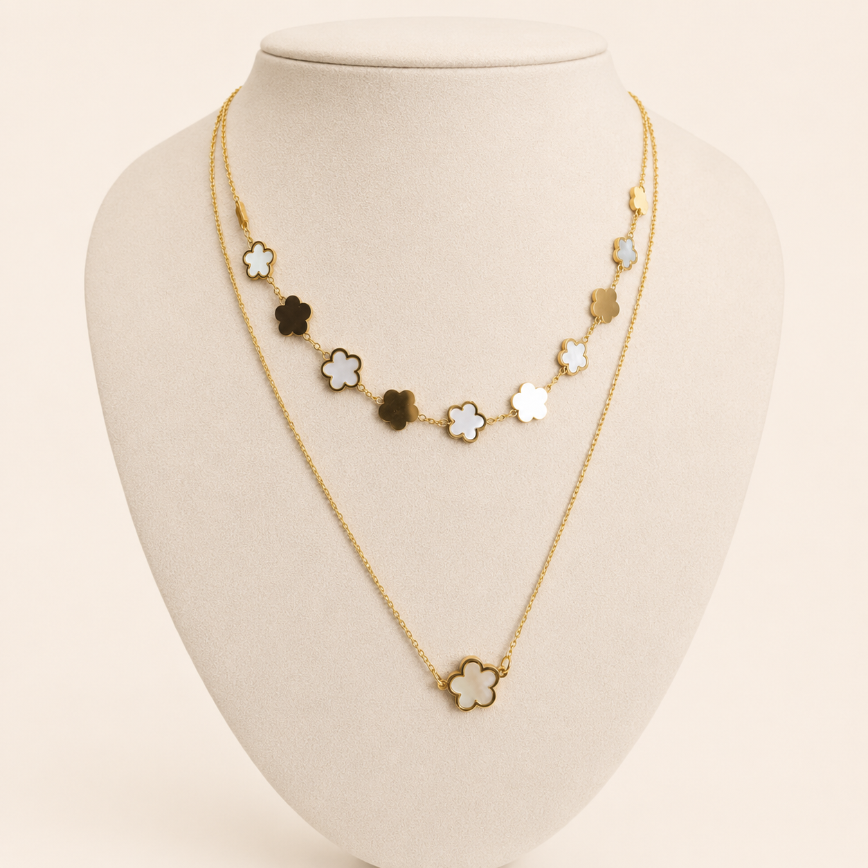 Sohalia — Collier double rang trèfles – OZ’anges