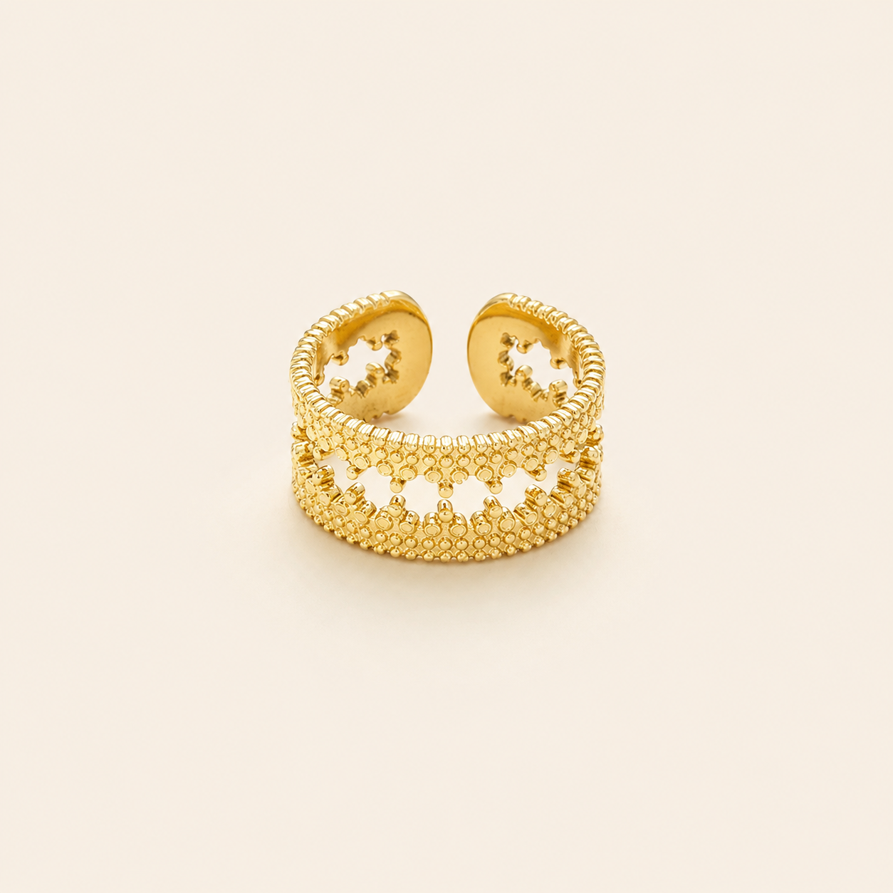 Vehuiah — Bague dorée soleil et étoiles – OZ’anges
