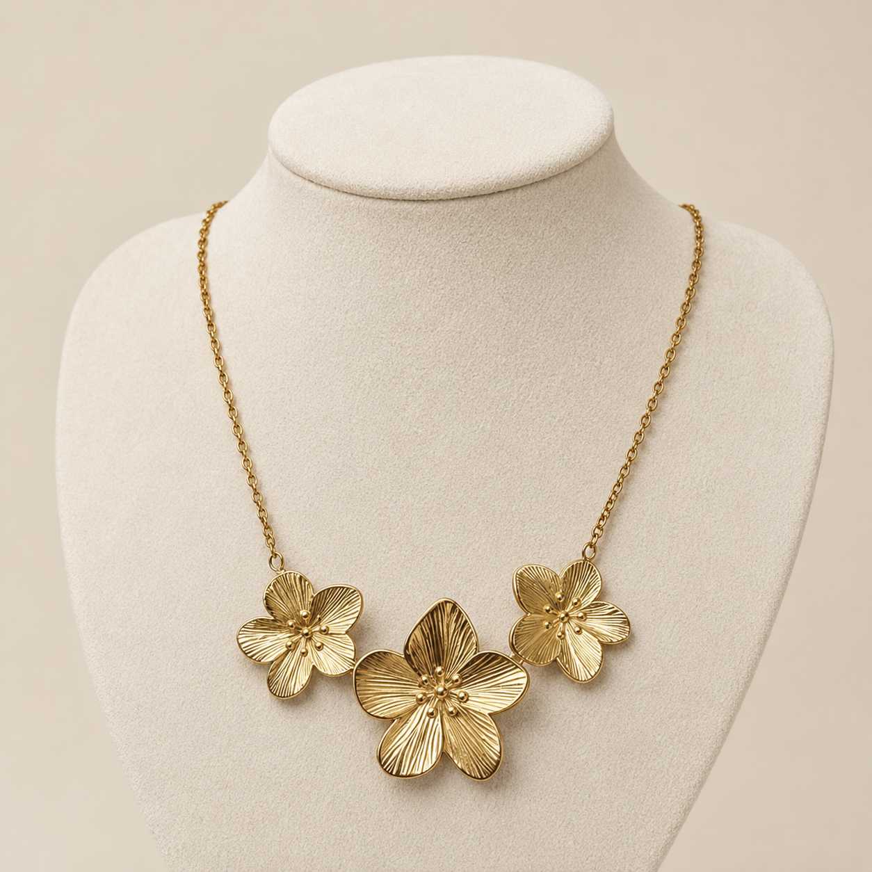 Zayna — Collier fleurs dorées – OZ’anges